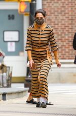 KATIE HOLMES Wearing a Face Mask Out in New York 05/03/2021