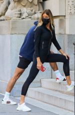 KELLY BENSIMON Stretching after a Workout in New York 05/07/2021