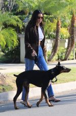 KENDALL JENNER Out with Her Doberman Pinscher in Beverly Hills 05/07/2021
