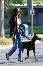 KENDALL JENNER Out with Her Doberman Pinscher in Beverly Hills 05/07/2021