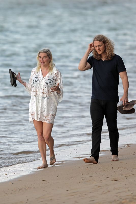 KESHA and Brad Ashenfelter Out at a Beach in Hawaii 05/13/2021