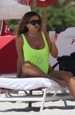 LARSA PIPPEN in a Neon Yellow Swimsuit at a Beach in Miami 05/28/2021