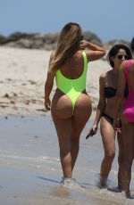 LARSA PIPPEN in a Neon Yellow Swimsuit at a Beach in Miami 05/28/2021