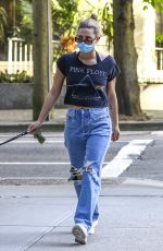 LILI REINHART in Ripped Denim Out with Her Dog in Vancouver 05/02/2021