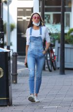LILLY BECKER in Denim Overalls Out in London 05/27/2021