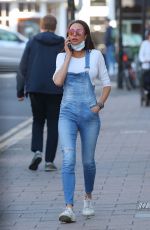 LILLY BECKER in Denim Overalls Out in London 05/27/2021
