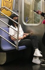 LILY ALLEN and David Harbour Riding Subway in New York 05/05/2021