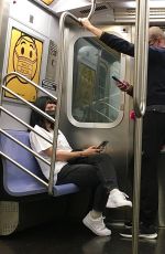 LILY ALLEN and David Harbour Riding Subway in New York 05/05/2021