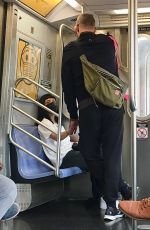 LILY ALLEN and David Harbour Riding Subway in New York 05/05/2021