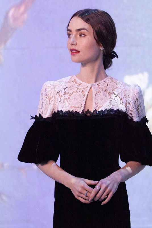 LILY COLLINS at The Immersive Van Gogh Exhibit 04/20/2021
