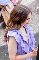 LILY COLLINS on the Set of Emily in Paris 05/04/2021