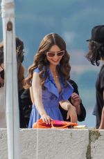 LILY COLLINS on the Set of Emily in Paris 05/09/2021