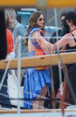 LILY COLLINS on the Set of Emily in Paris 05/09/2021
