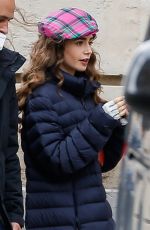 LILY COLLINS on the Set of Emily in Paris 05/20/2021