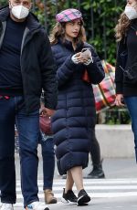 LILY COLLINS on the Set of Emily in Paris 05/20/2021