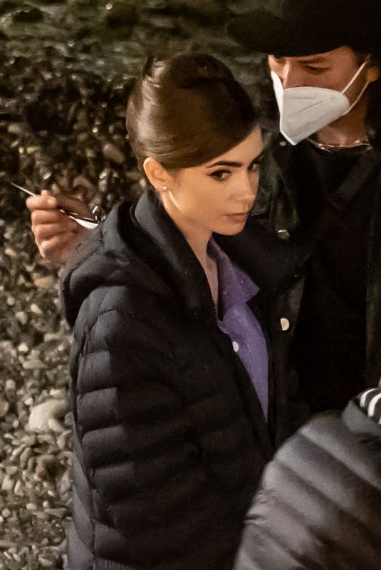 LILY COLLINS on the Set of Emily in Paris in Paris 05/06/2021