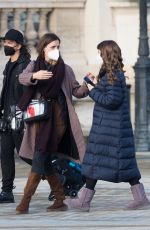 LILY COLLINS on the Set of Emily in Paris in Paris 05/17/2021