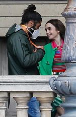 LILY COLLINS on the Set of Emily in Paris in Paris 05/17/2021