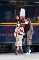LILY COLLINS on the Set of Emily in Paris in Paris 05/18/2021