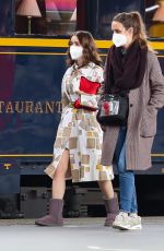 LILY COLLINS on the Set of Emily in Paris in Paris 05/18/2021
