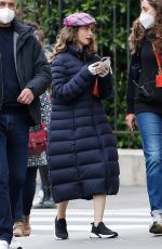 LILY COLLINS on the Set of Emily in Paris in Paris 05/20/2021