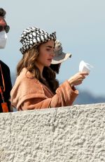 LILY COLLINS on the Set of Emily in Paris in Saint-tropez 05/09/2021