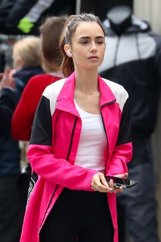 LILY COLLINS Out and About in Paris 05/19/2021