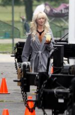 LILY JAMES as Pam Anderson on the Set of Pam and Tommy in Los Angeles 05/11/2021