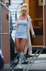 LILY JAMES on the Set of Baywatch while Filming Scene for Pam and Tommy in Malibu 05/12/2021