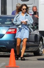LILY JAMES on the Set of Pam and Tommy in Malibu 05/28/2021