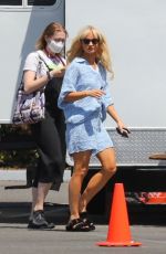 LILY JAMES on the Set of Pam and Tommy in Malibu 05/28/2021