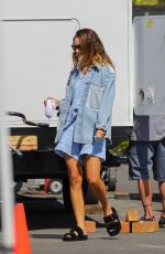 LILY JAMES on the Set of Pam and Tommy in Malibu 05/28/2021