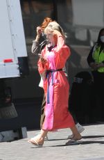 LILY JAMES on the Set of Pam & Tommy in Los Angeles 05/03/2021