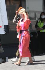 LILY JAMES on the Set of Pam & Tommy in Los Angeles 05/03/2021