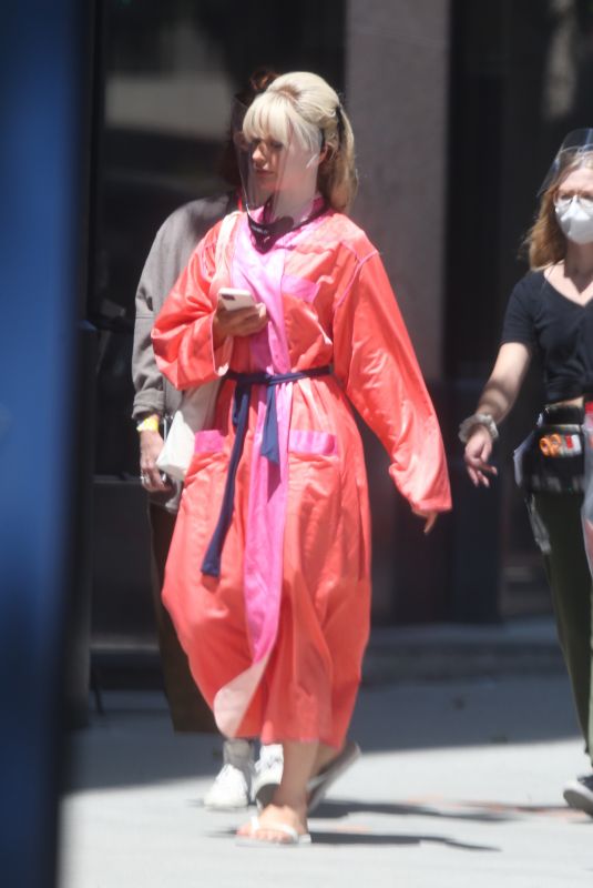 LILY JAMES on the Set of Pam & Tommy in Los Angeles 05/03/2021