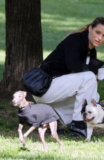 MICHELLE HUNZIKER Out with Her Dog at a Park in Milan 05/07/2021