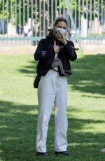 MICHELLE HUNZIKER Out with Her Dog at a Park in Milan 05/07/2021