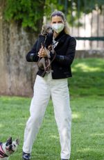 MICHELLE HUNZIKER Out with Her Dog at a Park in Milan 05/07/2021