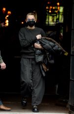 MILEY CYRUS All in Black Leaves Bowery Hotel in New York 05/09/2021