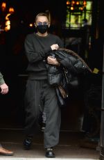 MILEY CYRUS All in Black Leaves Bowery Hotel in New York 05/09/2021