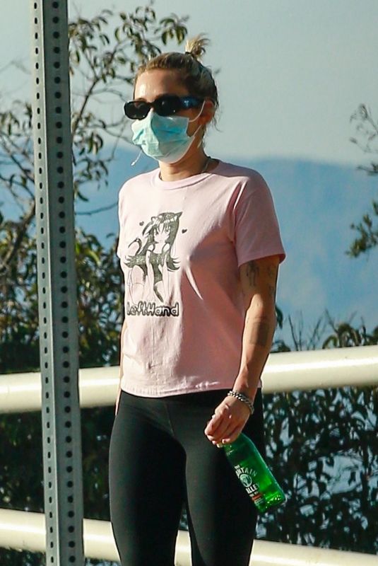 MILEY CYRUS Out Hiking in Los Angeles 04/30/2021