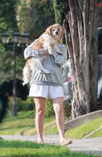 MISCHA BARTON Out with Her Dog Near Her Home in Los Feliz 05/10/2021