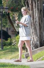 MISCHA BARTON Out with Her Dog Near Her Home in Los Feliz 05/10/2021