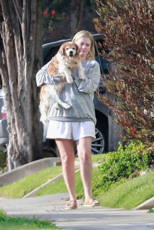 MISCHA BARTON Out with Her Dog Near Her Home in Los Feliz 05/10/2021
