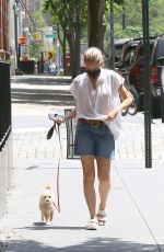 NAOMI WATTS in Denim Horts Out with Her Dog in New York 05/22/2021