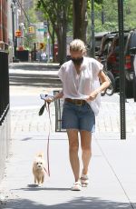 NAOMI WATTS in Denim Horts Out with Her Dog in New York 05/22/2021