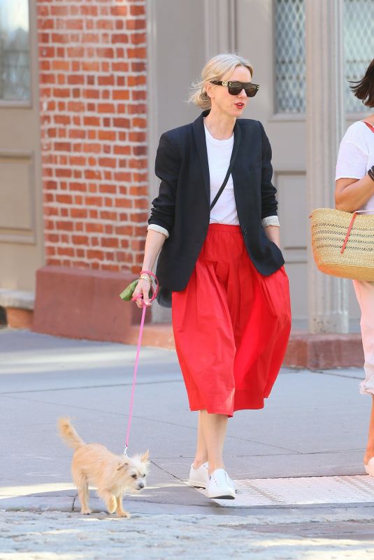 NAOMI WATTS Out with Her Dog in New York 05/21/2021
