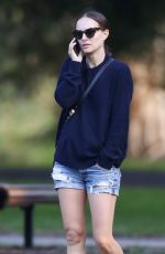 NATALIE POTMAN in Denim Shorts Out in Sydney 05/12/2021