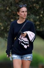 NATALIE POTMAN in Denim Shorts Out in Sydney 05/12/2021