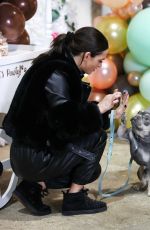 NICOLE BASS with Her Dog on the Set of The Only Way is Essex 05/06/2021